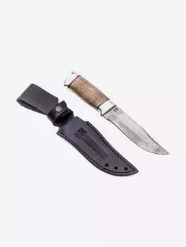 Нож Златоустовский оружейный завод Таганай (нержавеющая дамасская сталь, орех/ал) нож для туризма, Коричневый