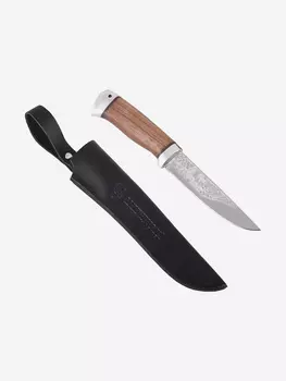 Нож Златоустовский оружейный завод Турист (сталь 95x18, орех/ал) нож туристический, нож для похода, Коричневый