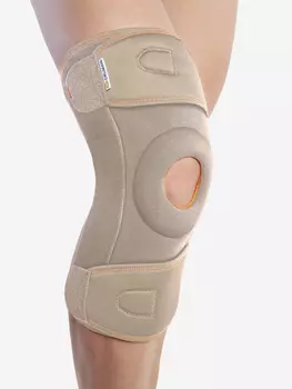 Окутывающий коленный ортез с полицентрическими ребрами жесткости, Бежевый