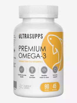 Омега-3 Ultrasupps, 90 капсул, Белый