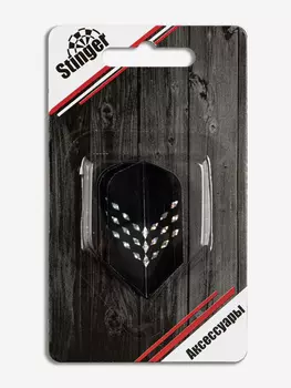 Оперения для дротиков для дартса Stinger, 3шт., светоотражающие, форма слим, Черный