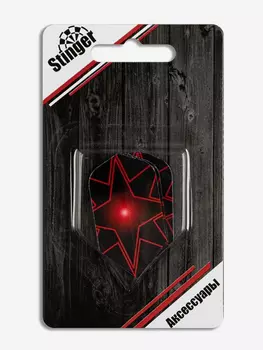 Оперения для дротиков для дартса Stinger, 3шт., материал PET, форма слим, Черный