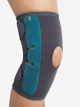 Ортез на колено с полицентрическими шарнирами, полужесткий, детский., Серый