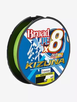 Шнур OWNER Kizuna X8 Broad PE сhartreuse 275м 0,1мм 4,1кг, Зеленый