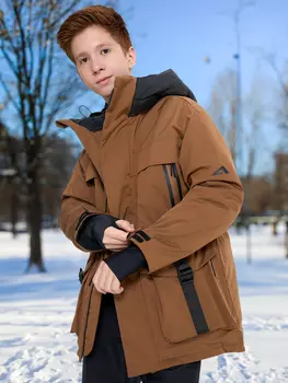 Пальто утепленное для мальчиков Oldos!, Коричневый