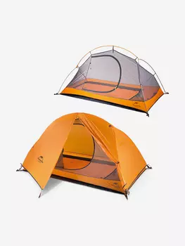 Палатка 1-местная Naturehike Spider 1 Cycling, нейлон 20 D, футпринт, оранжевая, Оранжевый