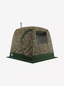 Палатка-баня MORZH LUX, зеленый/коричневый, Зеленый