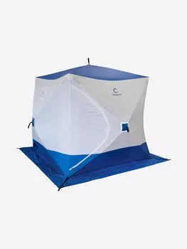 Палатка зимняя куб Следопыт 2,1 х2,1 м,Oxford 210D PU 1000, S по полу 4,4 кв.м, цвет синий, белый., Синий