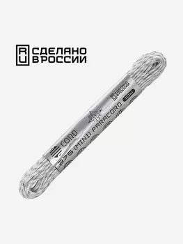 Паракорд 275 (мини) CORD nylon 10м RUS световозвращающий (white), Белый