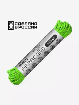 Паракорд 550 CORD nylon 10м RUS световозвращающий (lime), Зеленый