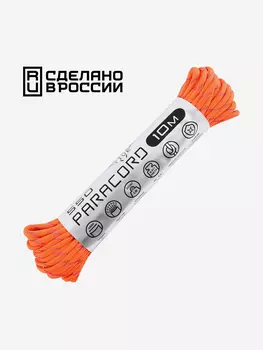 Паракорд 550 CORD nylon 10м RUS световозвращающий (neon orange), Оранжевый
