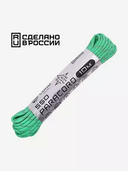 Паракорд 550 CORD nylon 10м RUS световозвращающий (teal), Зеленый