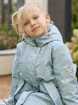 Парка для девочки batik Франческа принт ветивер, Зеленый