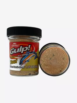 Паста форелевая Berkley Gulp! Dough Natural Scent Garlic - Chunky Cheese/ Чеснок-Сыр 50gr, Бежевый