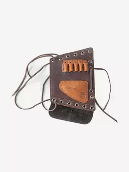 Патронташ на приклад Хольстер Царская охота 5 патронов 7,62 калибр кожа, Коричневый