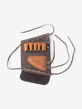 Патронташ на приклад Хольстер Царская охота 5 патронов 12 калибр кожа, Коричневый