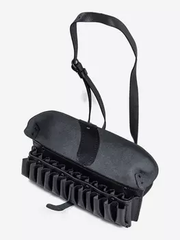 Патронташ поясной Хольстер 24п .12кал. двухрядный кожа черный, Черный