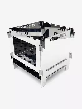 Печь-щепочница Следопыт, нержавеющая сталь, 154х154х150 мм., Серый