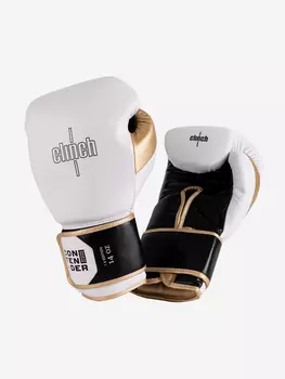 Перчатки боксерские Clinch Contender бело-черно-золотые, Белый