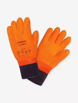 Перчатки рыболовные зимние Петроканат ALYASKA 30 см, манжета, оранжевые, 1 пара (для промышленной морской ловли), Оранжевый