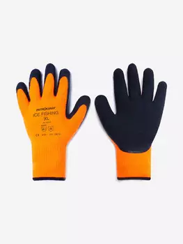 Перчатки рыболовные зимние Петроканат ICE FISHING, оранжевые, 1 пара (для промышленной морской ловли), Оранжевый