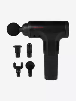 Перкуссионный массажер пистолет для тела Gezatone AMG140 4 насадки, Черный