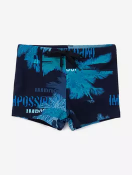 Плавки боксеры с принтом для мальчика Button Blue, Синий