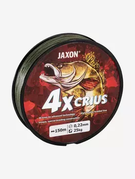 Плетеный шнур для рыбалки Jaxon Crius 4x зеленый 150 метров 0.12 мм 10 кг, Зеленый