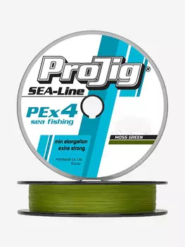 Плетеный шнур для рыбалки ProJig SEA Line 0,35 мм, 32,0 кг, 300 м, хаки, Зеленый