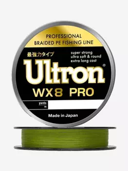 Плетеный шнур для рыбалки ULTRON WX 8 PRO 0,21 мм, 16,0 кг, 137 м, хаки, Зеленый