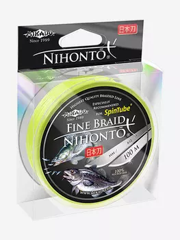 Плетеный шнур Mikado NIHONTO FINE BRAID 0,25 fluo (100 м) - 20,90 кг., Желтый