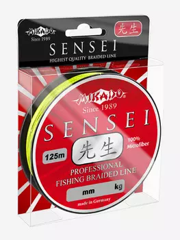 Плетеный шнур Mikado SENSEI 0,10 fluo (125 м) - 7.30 кг., Желтый