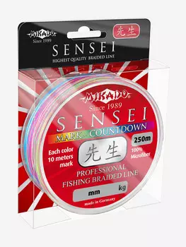 Плетеный шнур Mikado SENSEI MARK-COUNTDOWN 0,22 (250 м) - 17.30 кг., Мультицвет