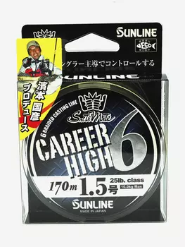 Плетёный шнур Sunline CAREER HIGH 6 HG #1.5/25lb 170m Yellow, Желтый