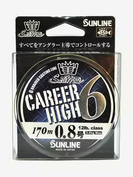Плетёный шнур Sunline CAREER HIGH 6 HG #0.8/12lb 170m Yellow, Желтый
