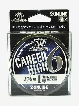 Плетёный шнур Sunline CAREER HIGH 6 HG #1.0/16lb 170m Yellow, Желтый