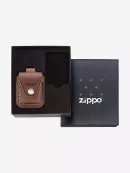 Подарочный набор для классической зажигалки ZIPPO: Подарочная коробка Zippo + Чехол для зажигалки с петлей + место для зажигалки, Коричневый