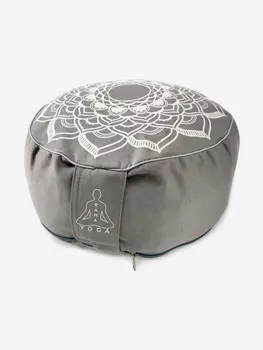 Подушка для медитации Мандала серый BODHI, Серый