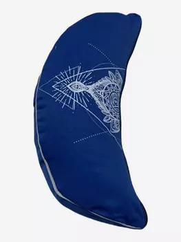 Подушка для медитации полумесяц Чакра Аджна синяя Рамайога, Синий