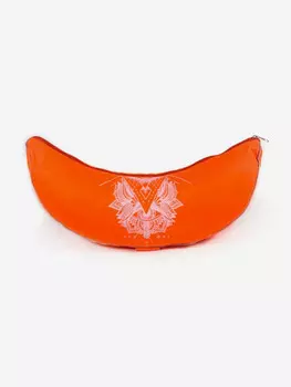 Подушка для медитации полумесяц Чакра Свадхистана оранжевая Рамайога, Оранжевый