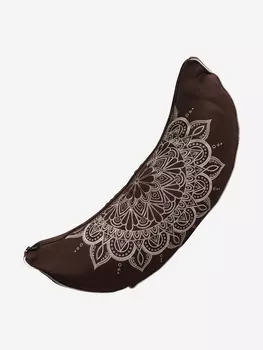 Подушка для медитации полумесяц Мандала, коричневый, размер 38 х 15 х 9 см вес 1,2 кг состав гречишная лузга, Коричневый