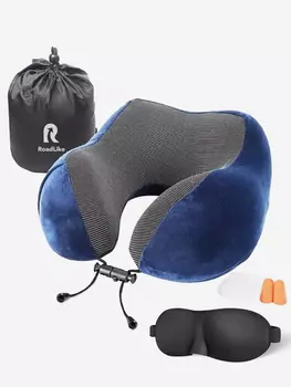 Подушка для путешествий RoadLike Travel Kit Velvet, Синий