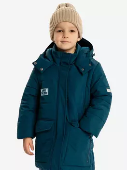 Полупальто демисезонное с капюшоном и манжетами синее для мальчика Button Blue, Синий