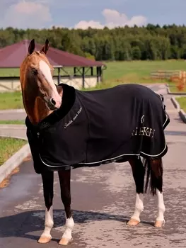 Попона флисовая для лошади, коллекция ORIENTAL, Черный