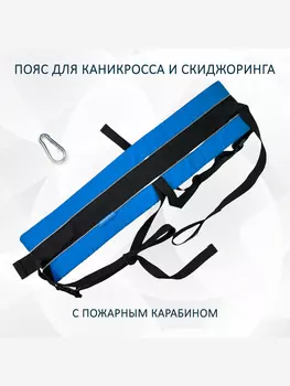 Пояс totemica для каникросса (бег с собакой) и скиджоринга (езда на лыжах за собакой) "Синяя инверсия. Лайт", Синий