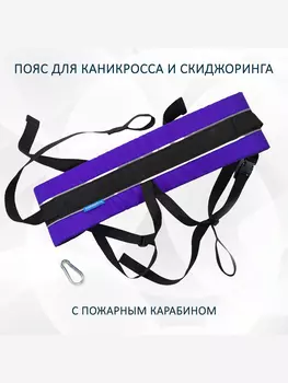 Пояс totemica для каникросса (бег с собакой) и скиджоринга (езда на лыжах за собакой) "Фиолетовая инверсия Лайт", Фиолетовый