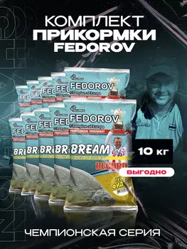 Прикормка для рыбалки ALLVEGA Fedorov Record лещ фидер 10 пакетов по 1 кг, Бежевый