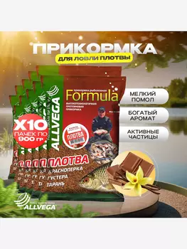 Прикормка для рыбалки ALLVEGA Formula плотва 10 пачек, Коричневый