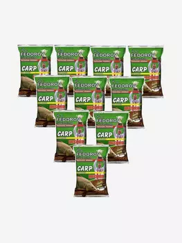 Прикормка натуральная для рыбалки ALLVEGA "Fedorov Record" (КАРП КАРАСЬ) 10 пакетов по 1кг., Коричневый