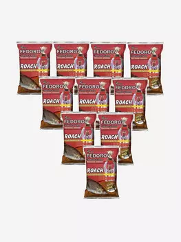 Прикормка натуральная для рыбалки ALLVEGA "Fedorov Record" (ПЛОТВА ФИДЕР) 10 пакетов по 1кг., Коричневый